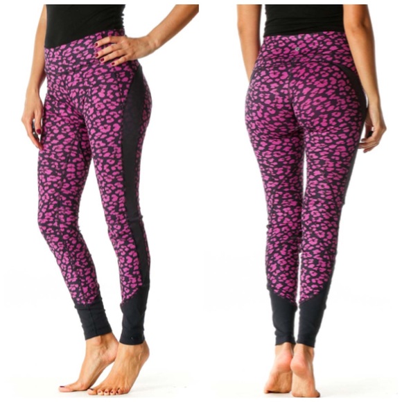 lululemon athletica Pants - Lululemon Drop It Like It's Hot Tight Cherry Cheetah Ultra Violet Navy Blue Sz 6